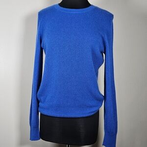 Nordstrom Cashmere Crew neck Sweater Cobalt Blue Women's S/M Spring Pantone